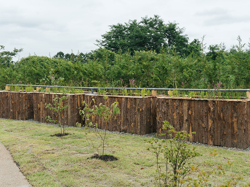 Container-based artificial wetland (water treatment facility)