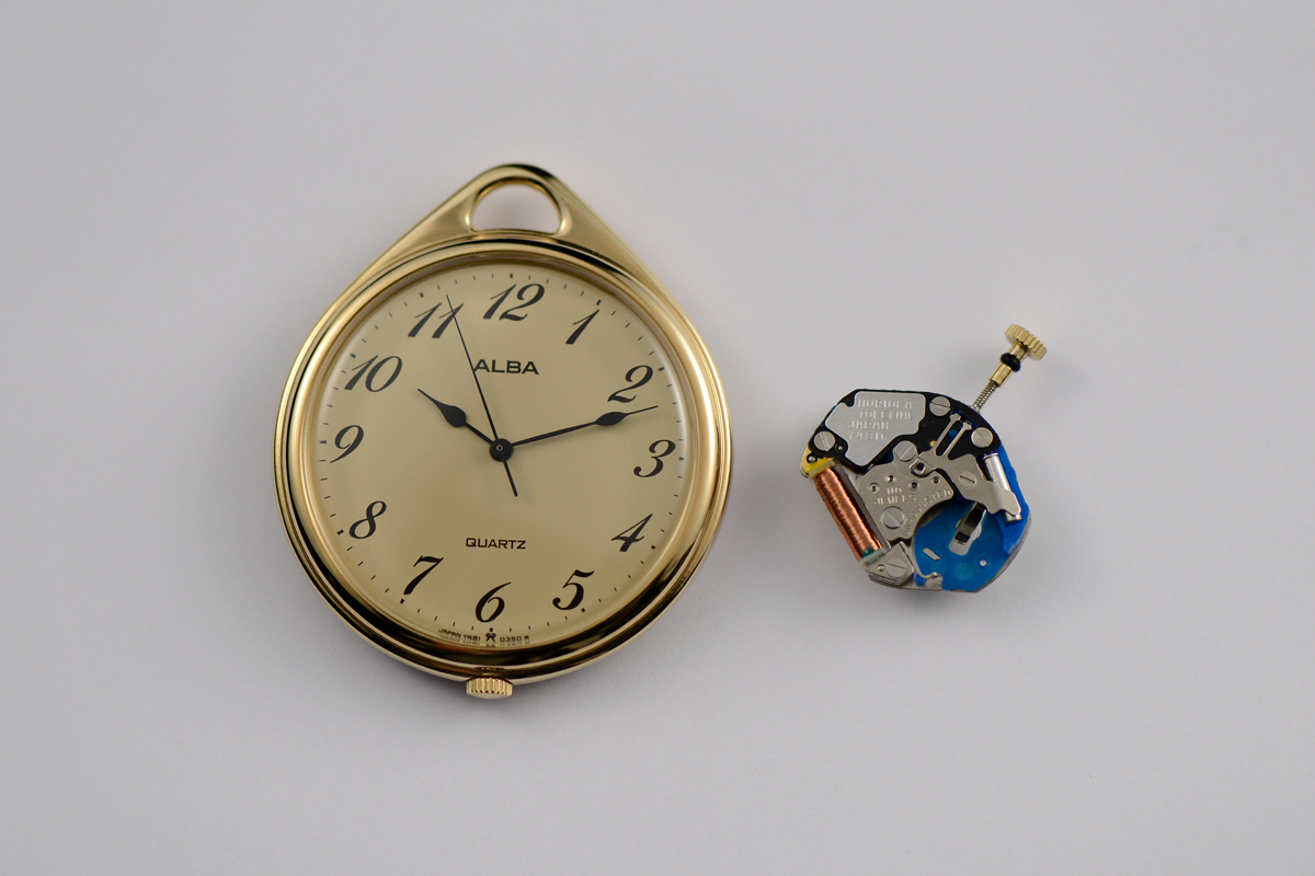 The first analog quartz watch produced by Morioka Seiko Instruments Inc.
